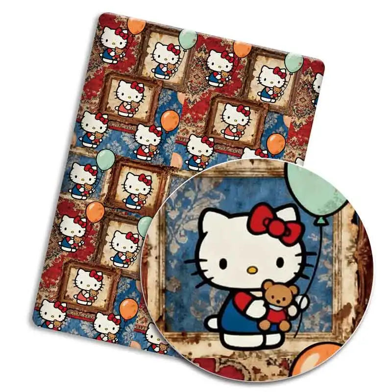 porte clés hello kitty imprimé rouge blanc bleu vintage coton abrasion résistance