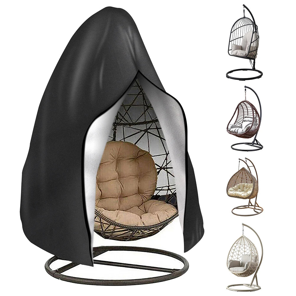 couverture chaise suspendue imperméable moderne noire zip poignée extérieure résistante intempéries