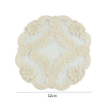 serviettes table brodées dentelle blanc beige classique maison cuisine festives vintage