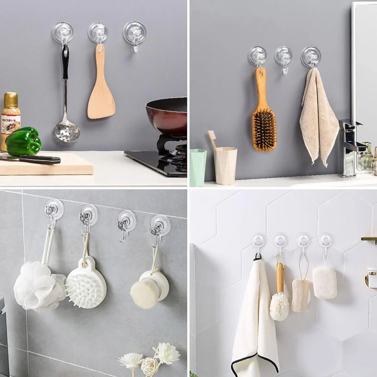 crochet mural transparent ventouse robuste support serviettes salle bain cuisine moderne étanche fixe mur