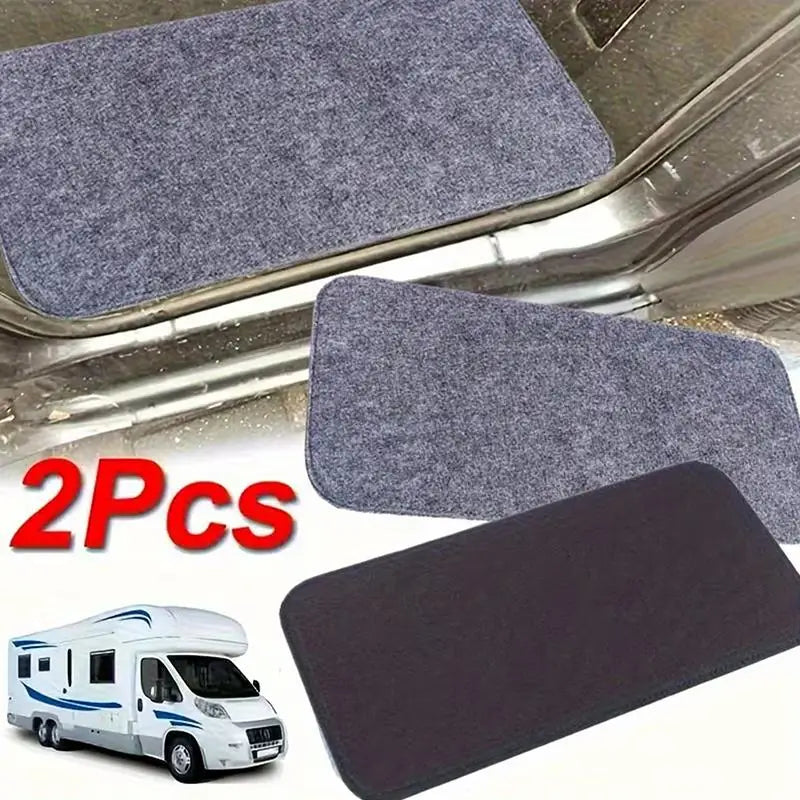 tapis marche gris uni moelleux antidérapant adhésif robuste camping car entrée porte cabine lot
