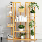 Support pot de fleurs bambou blanc dans un salon