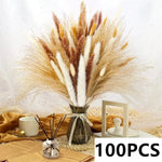 bouquet fleurs séchées pampas naturel beige marron blanc décoration maison anniversaire mariage rustic