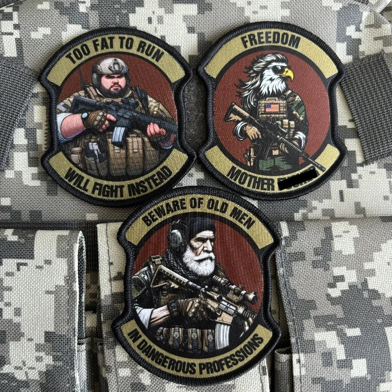 écussons militaires tactiques personnalisables adhésifs marron beige noir gris vert humoristiques personnalisables