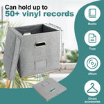 boîtes rangement vinyles moderne 33cm pièces noir poignées fermeture scratch respectueux environnement