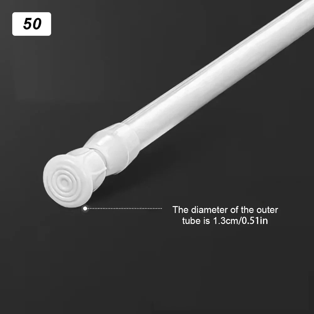 poteau télescopique blanc texture lisse rideau douche réglable 30 50 90cm moderne adhésif extensible