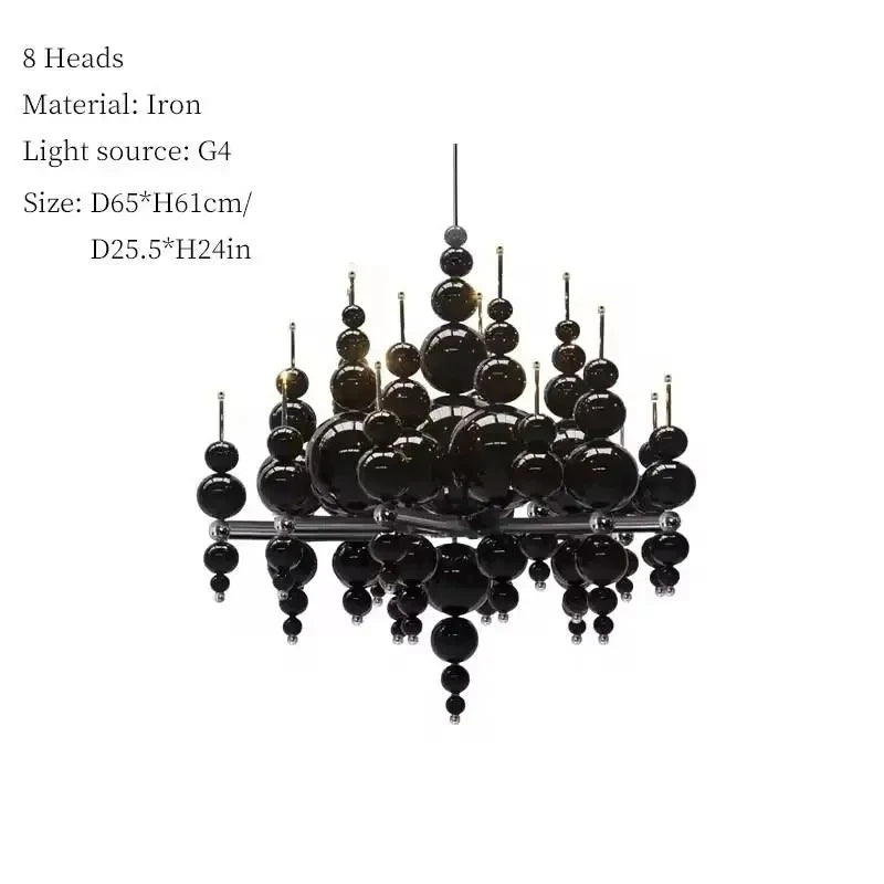 lustre contemporain noir blanc boules sphériques interrupteur bouton haute certification sécurité