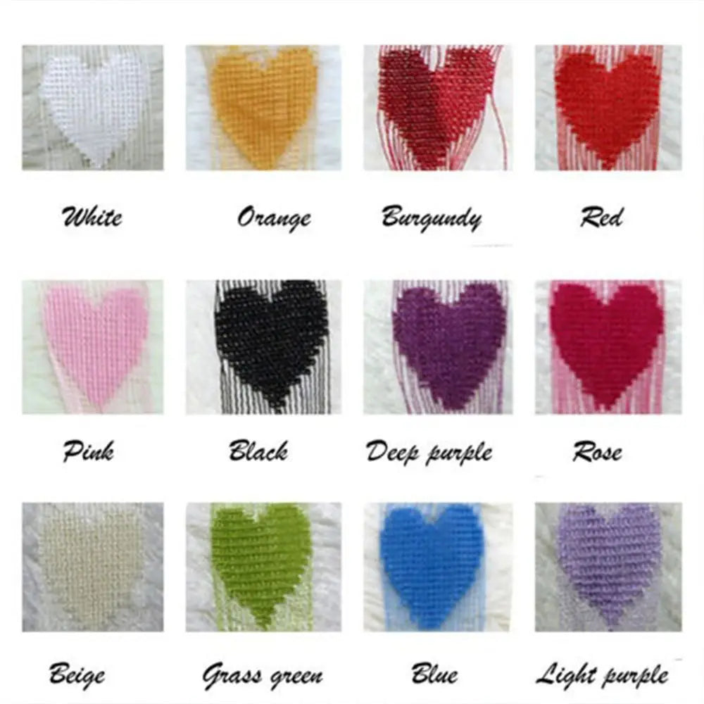 rideaux décoratifs bohèmes motifs cœurs tissu transparent romantique tringle rideaux