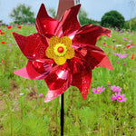 décoration extérieure moderne moulin vent lumineux points brillants couleurs vives jardin fixations incluses