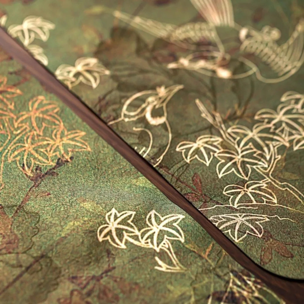 nappes décoratives motifs floraux asiatiques opaques vert rouge bleu marron vert olive