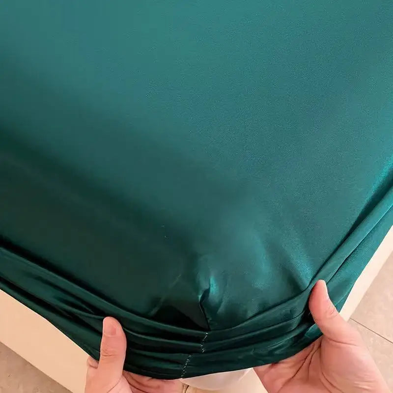 drap housse élastique satiné matelas double lit simple coton moderne couleur unie élégante