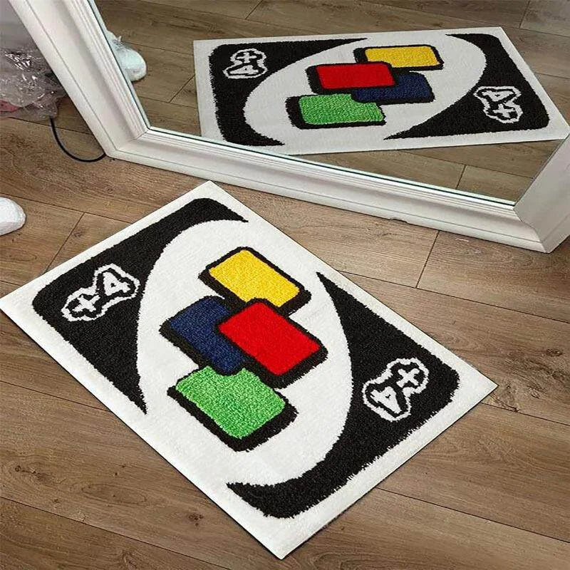 tapis sol moderne motif graphique doux antidérapant décoration maison chambre salon intérieur gris