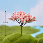 décoration intérieure arbre miniature résine fleurs feuilles rose verte artificiel rural maison