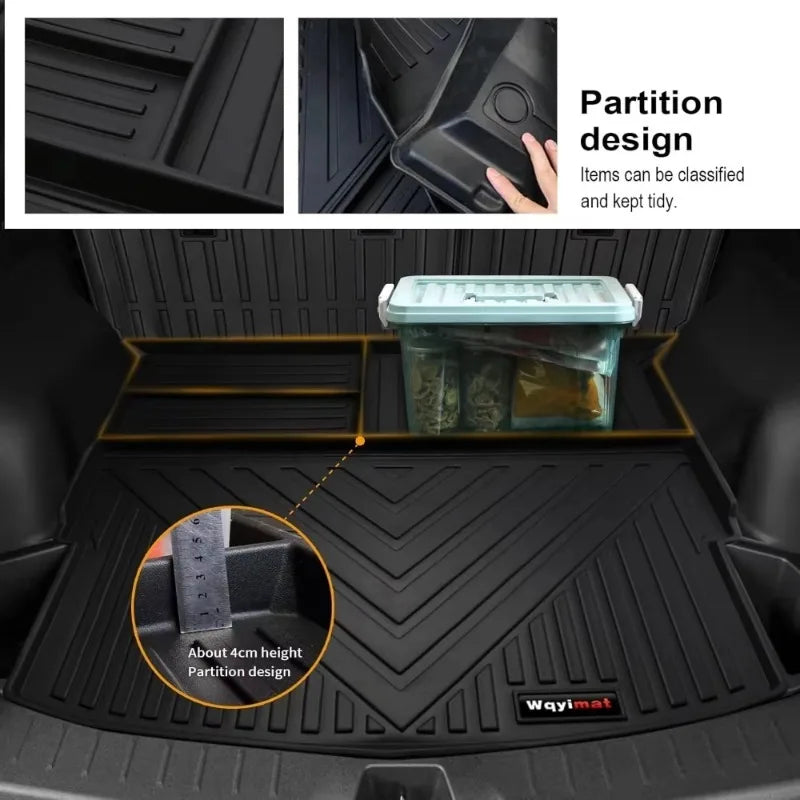 tapis sol voiture noir rayures horizontales moderne conducteur passager deuxième rangée