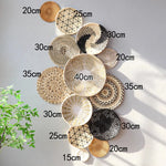 paniers décoratifs muraux tressés bohèmes étoiles spirales beige marronclair