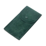 pochettes velours montres bouton pression moderne pratique noir vert gris