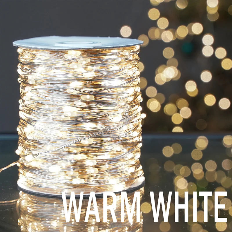 guirlande solaire lumineuse 100m 1000leds blanc chaud moderne extérieur patio mariage