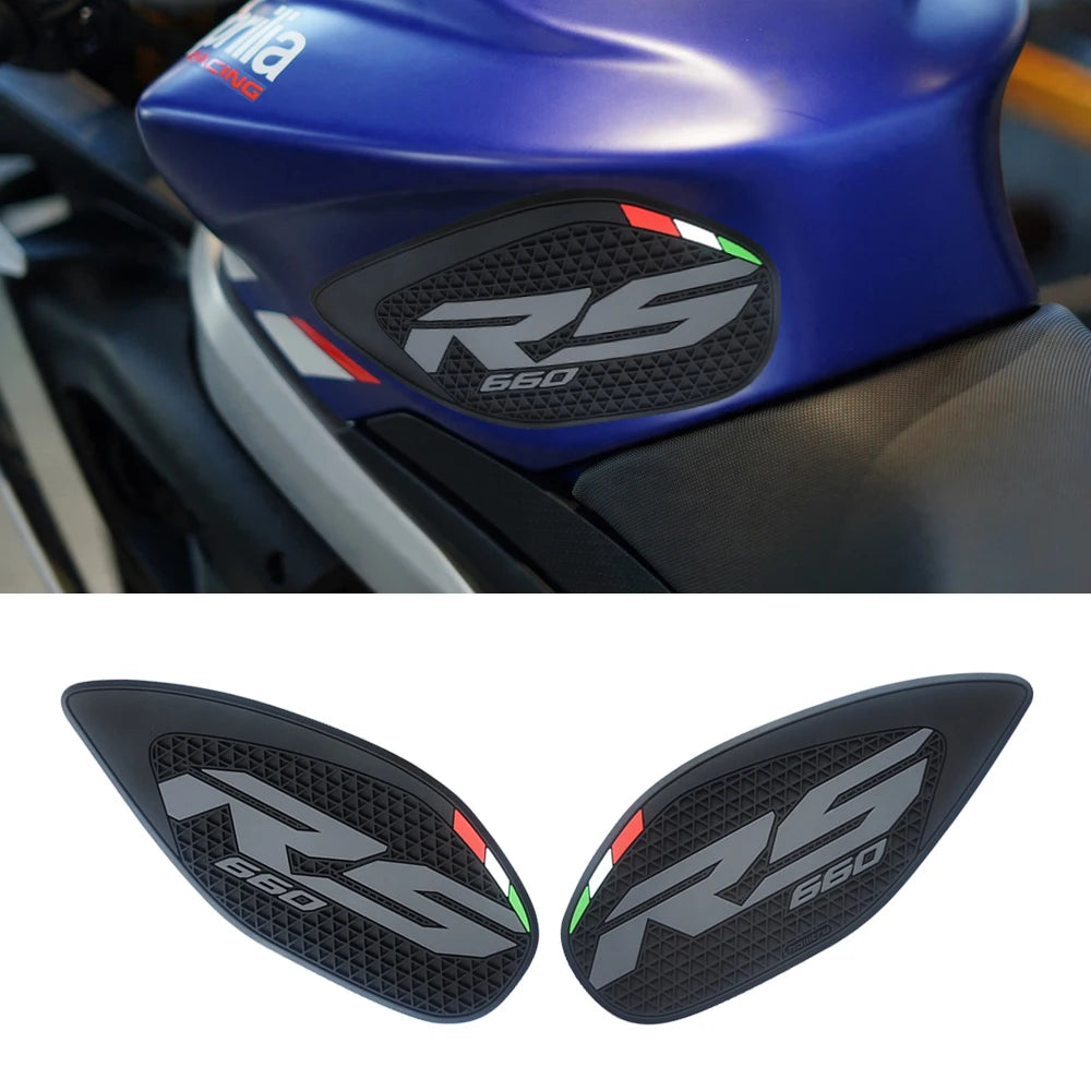 sticker reservoir moto rs660 noir gris vert rouge drapeau italien adhésif sport racing deux