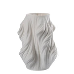 Vase contemporain porcelaine blanche noire bleue plissé moderne simple decoration table