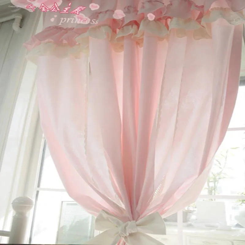 rideaux romantiques rose ruffles transparence girly princess chambre féminine decorationintérieur