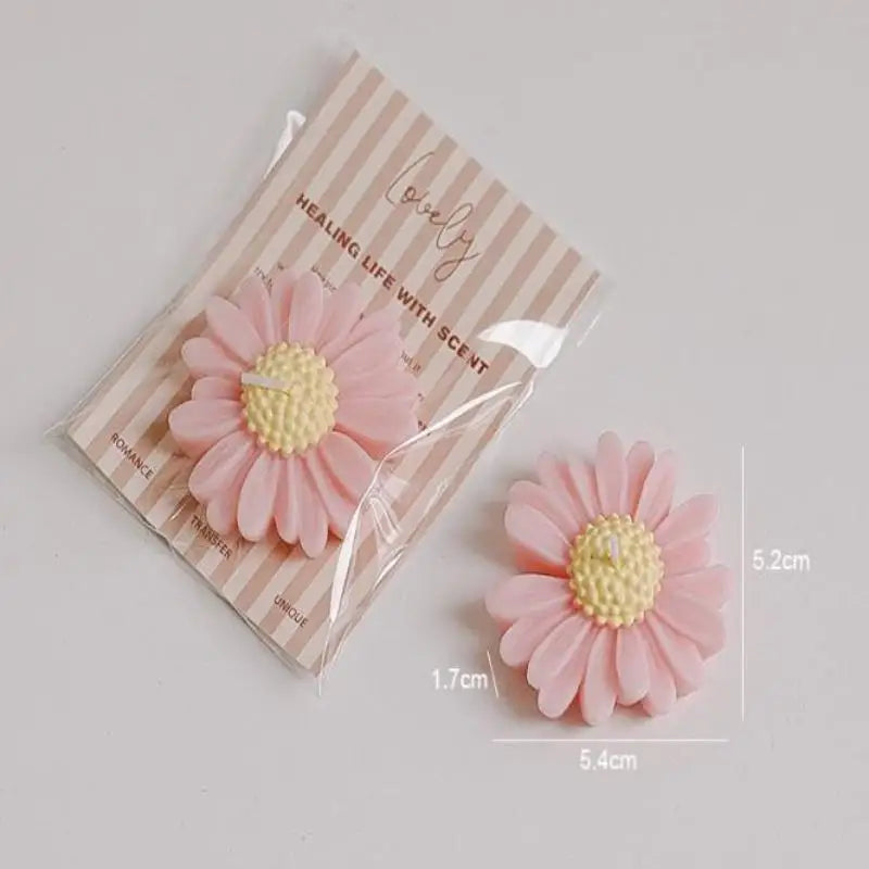 bougies parfumées marguerites blanc rose vert pastel décoratives minimalistes pack adhésif parfumées