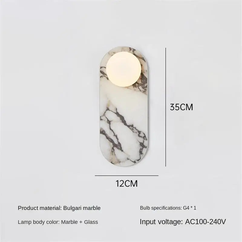lampes murales modernes blanc marbré globes led étude chambre salon entree