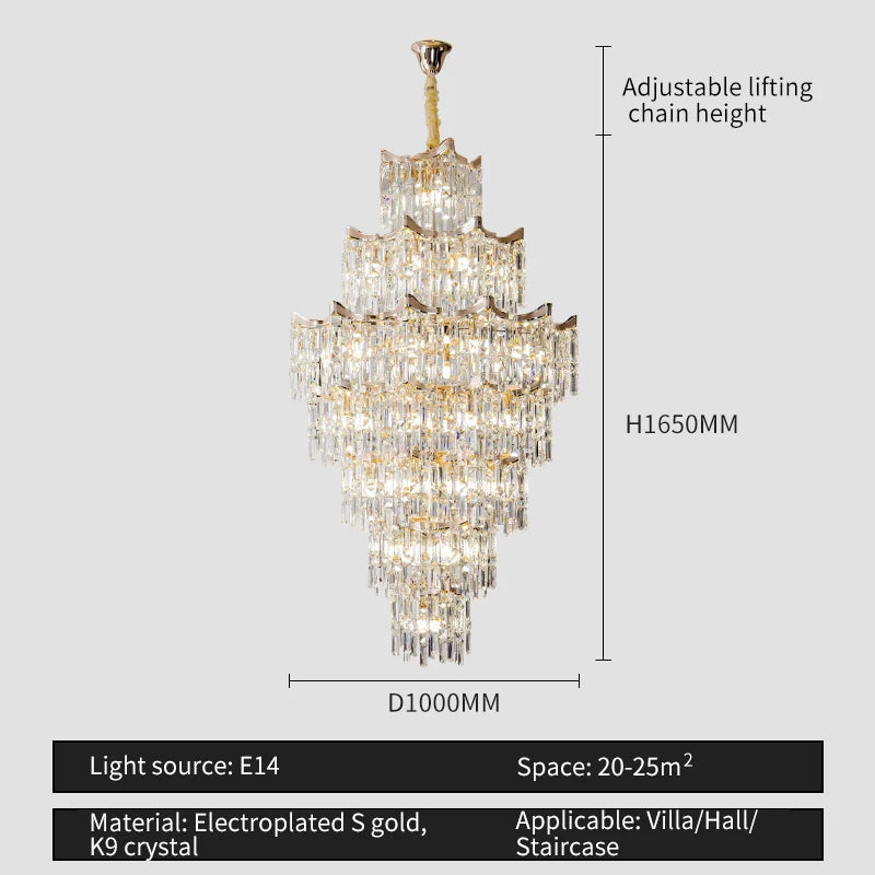 lustre cristal doré élégant moderne encastré brillant transparent haute qualité facile