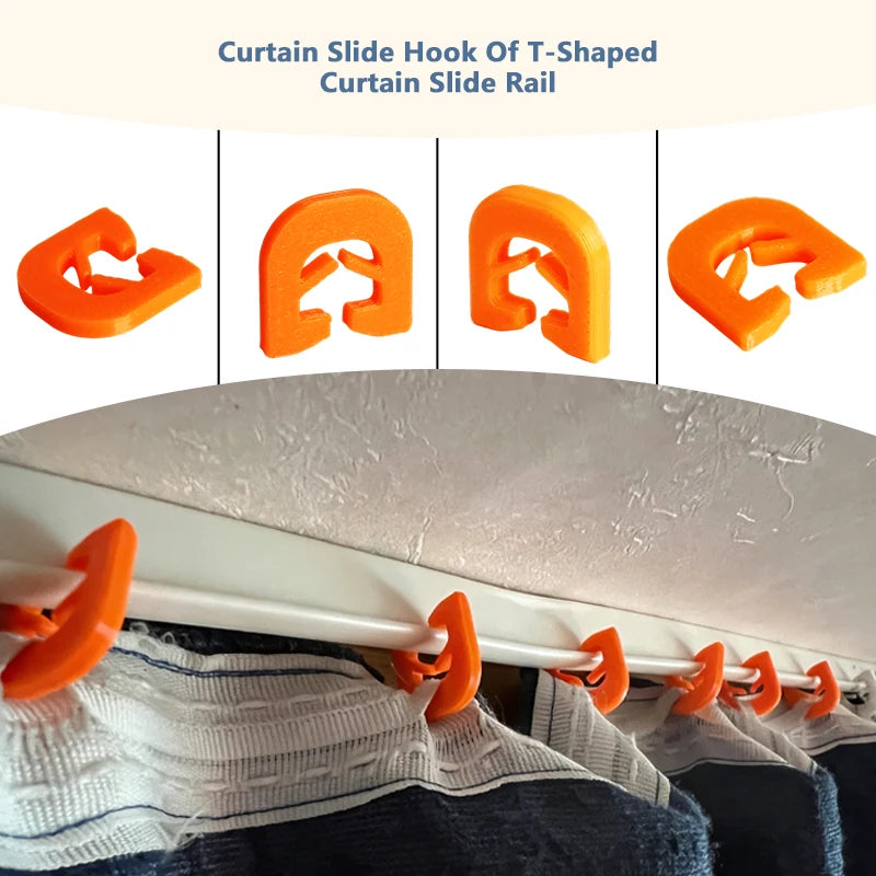 crochets rideau orange modernes rideaux camping cars caravanes pack 6pcs