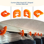 crochets rideau orange modernes rideaux camping cars caravanes pack 6pcs