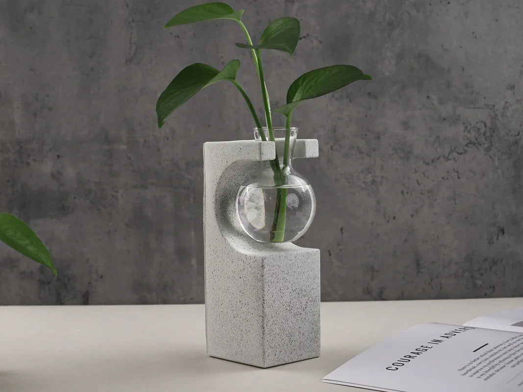 vase silicone texturé moderne gris clair support diy decoration maison