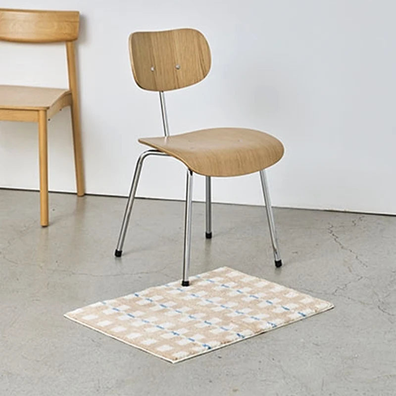 tapis blanc beige bleu rayures polyester non slip moderne intérieur chambre cuisine