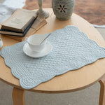 tapis table rectangle bleu marine quilté géométrique respectueux environnement 18x13 inches