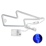lampe néon foudre blanc moderne batterie usb deux modes opacité fixations camping événement