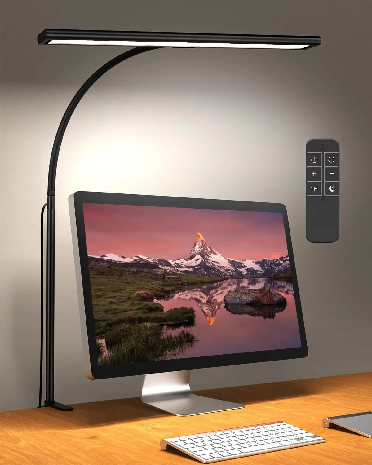 lampe led moderne noir blanc réglable 70cm 160leds 6000k 4500k 3000k