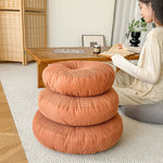 coussin rond moderne corduroy gris orange blanc doux extérieur sol lombaire câlin