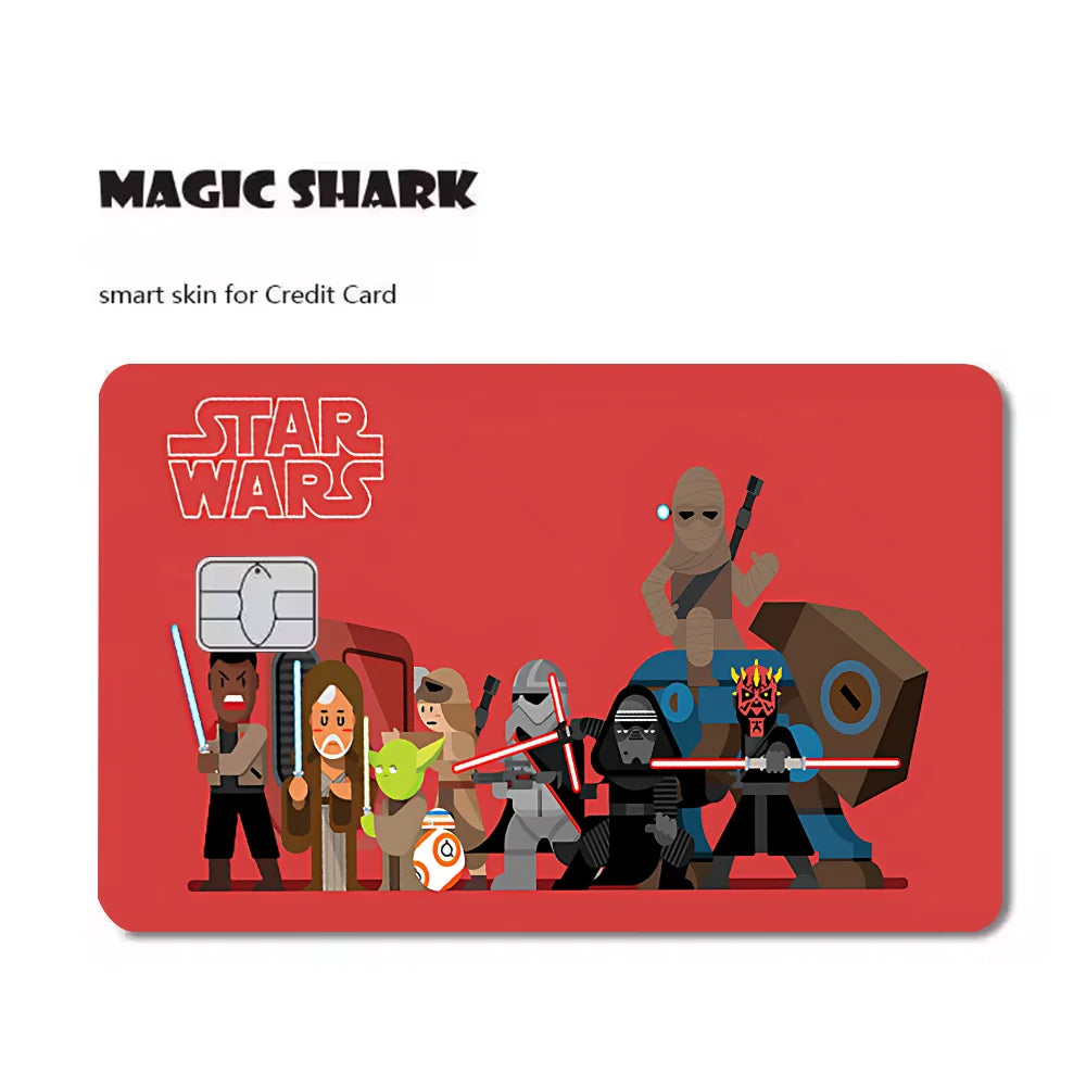 étui carte bancaire star wars logo noir rouge adhésif moderne stylisé billets protection porte