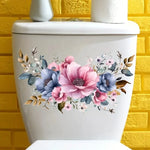sticker mural floral moderne rose bleu vert décoration intérieure chambre salon adhésif pvc opaque