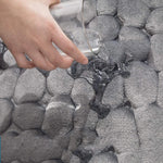 tapis bain antidérapant gris clair galets texture moderne 40x60cm couloir salle douche