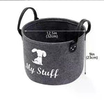 panier rangement animal feutre chien my stuff gris noir balles corde minimaliste rustic