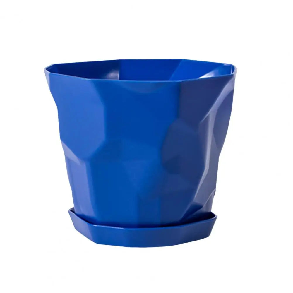 Pots plantes vertes durables multifacettes couleurs blanc orange bleu moderne