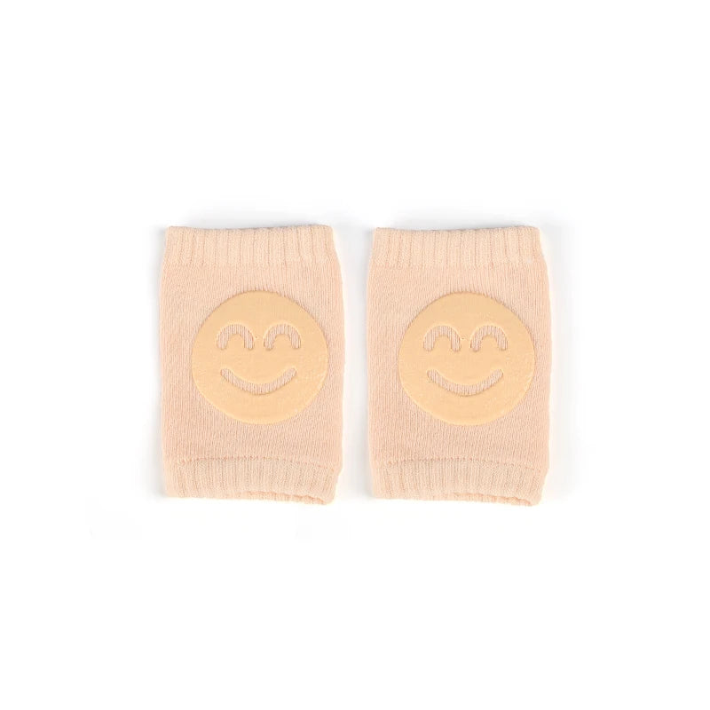 protège genoux bébé coton acrylique unisexe bleu clair jaune rose gris vert smiley brodés