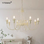lustre classique noir blanc cristaux pendus vintage métal travaillé ampoules