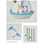 mobiles decoratifs bois motifs marins bleu blanc orange coquillages etoiles mer bouee suspendus