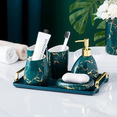 Ensemble de toilette céramique 5 pièces blanc