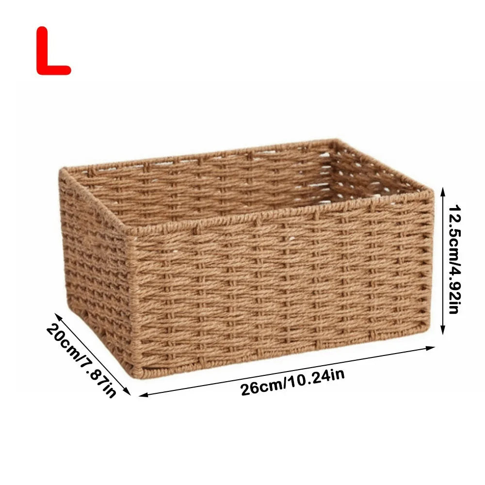 panier rangement tressé réutilisable rotin tailles rangement cosmétiques objets divers bohème minimaliste