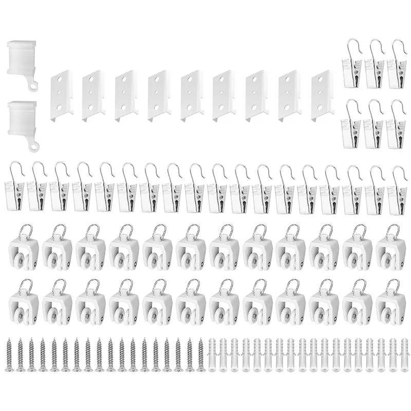 clips rideau poulies couvercle bout support mur vis fixation blanc moderne fonctionnel