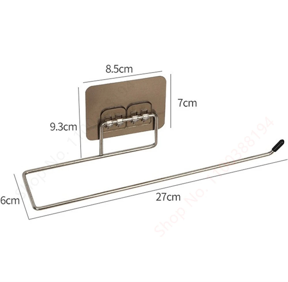 porte serviettes adhésifs moderne porte rouleau papier toilette argenté noir minimaliste salle bain cuisine