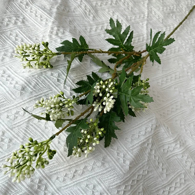 branche artificielle verte feuilles jaunes rouges intérieur décoration maison 73cm naturel plastic