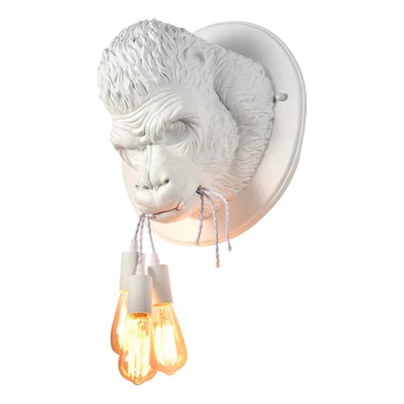 applique murale art deco sculpture animal ampoules led noir blanc vintage chambre salon étude