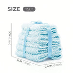 serviettes bain miniature rayées blanc bleu clair opaques ruban